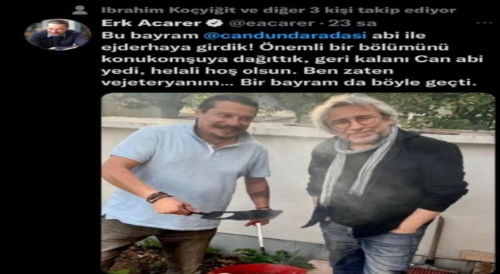 PKK SEMPATİZANI ERK ACERER KURBAN BAYRAMIYLA DALGA GEÇTİ