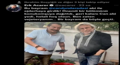 PKK SEMPATİZANI ERK ACERER KURBAN BAYRAMIYLA DALGA GEÇTİ