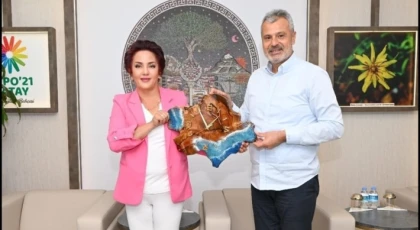 Karabacak başkan Öntürk'ü makamında ziyaret etti